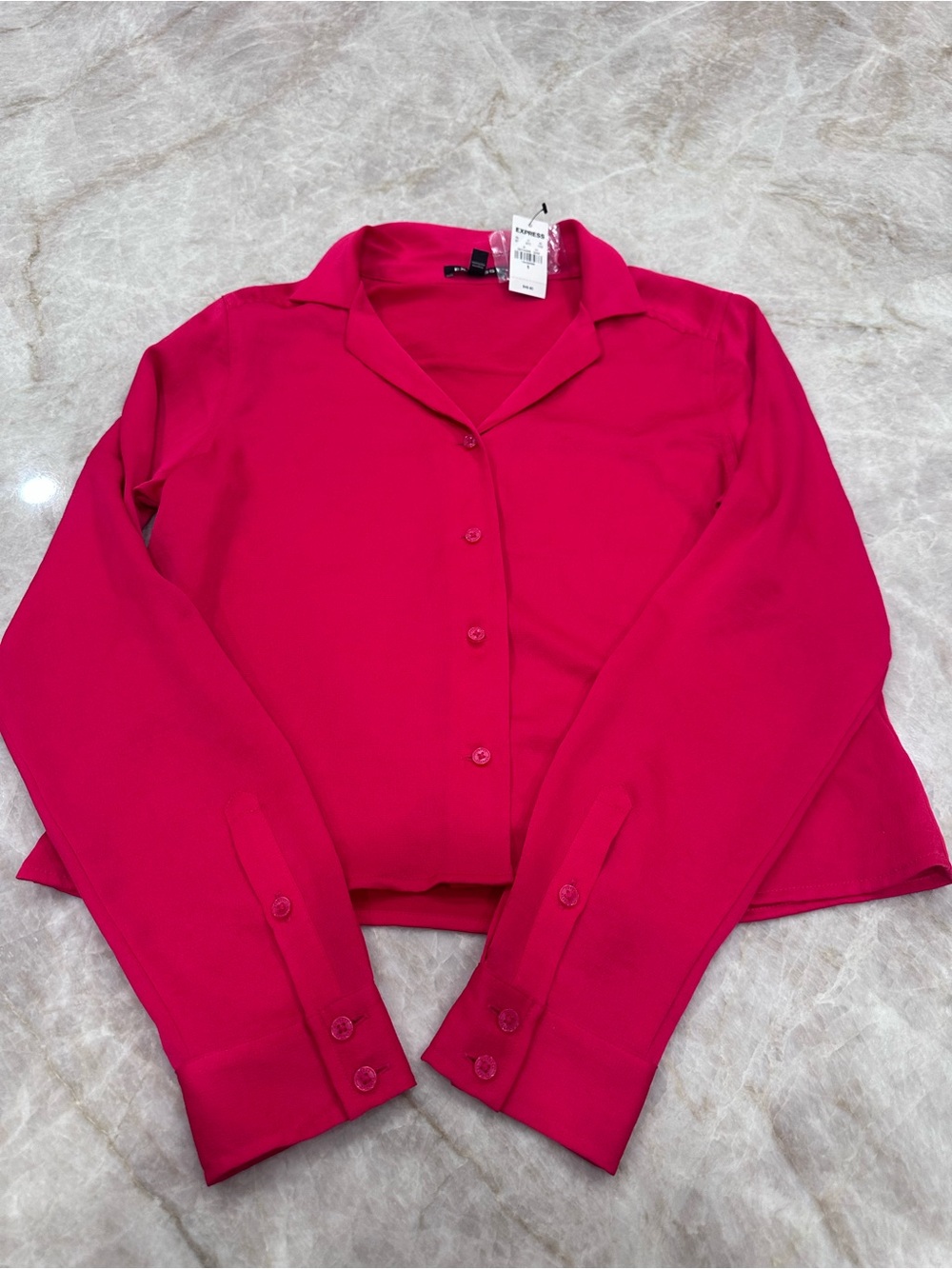 Express Hot Pink Button-Down Shirt